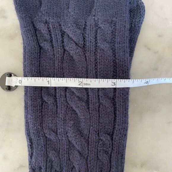 TALBOTS Navy Soft Cable Knit Cotton Blend Gloves One Size - Picture 11 of 12